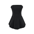 Strapless Dress Women Elegant Lady One Shoulder Birthday Cocktail Dress Princess Puff Short Skirt