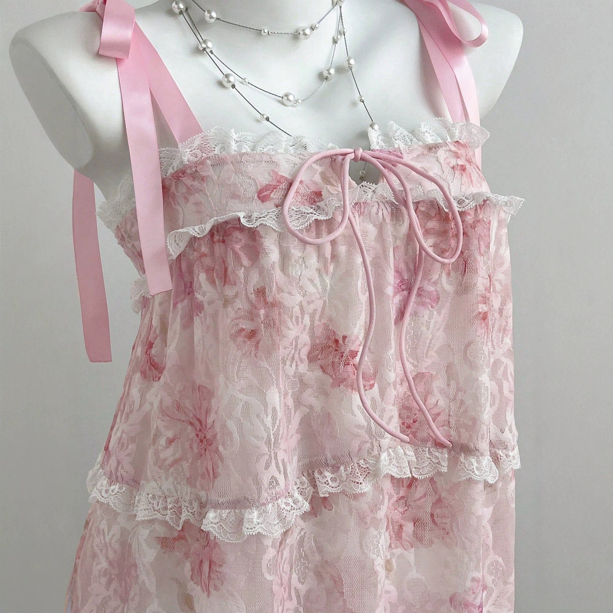 Backless lace strap women's suspender dress