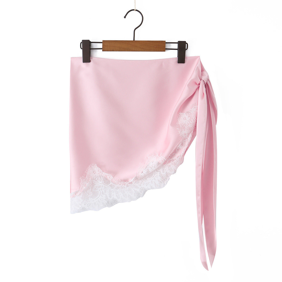 Lace patchwork triangular fart curtain lace up skirt