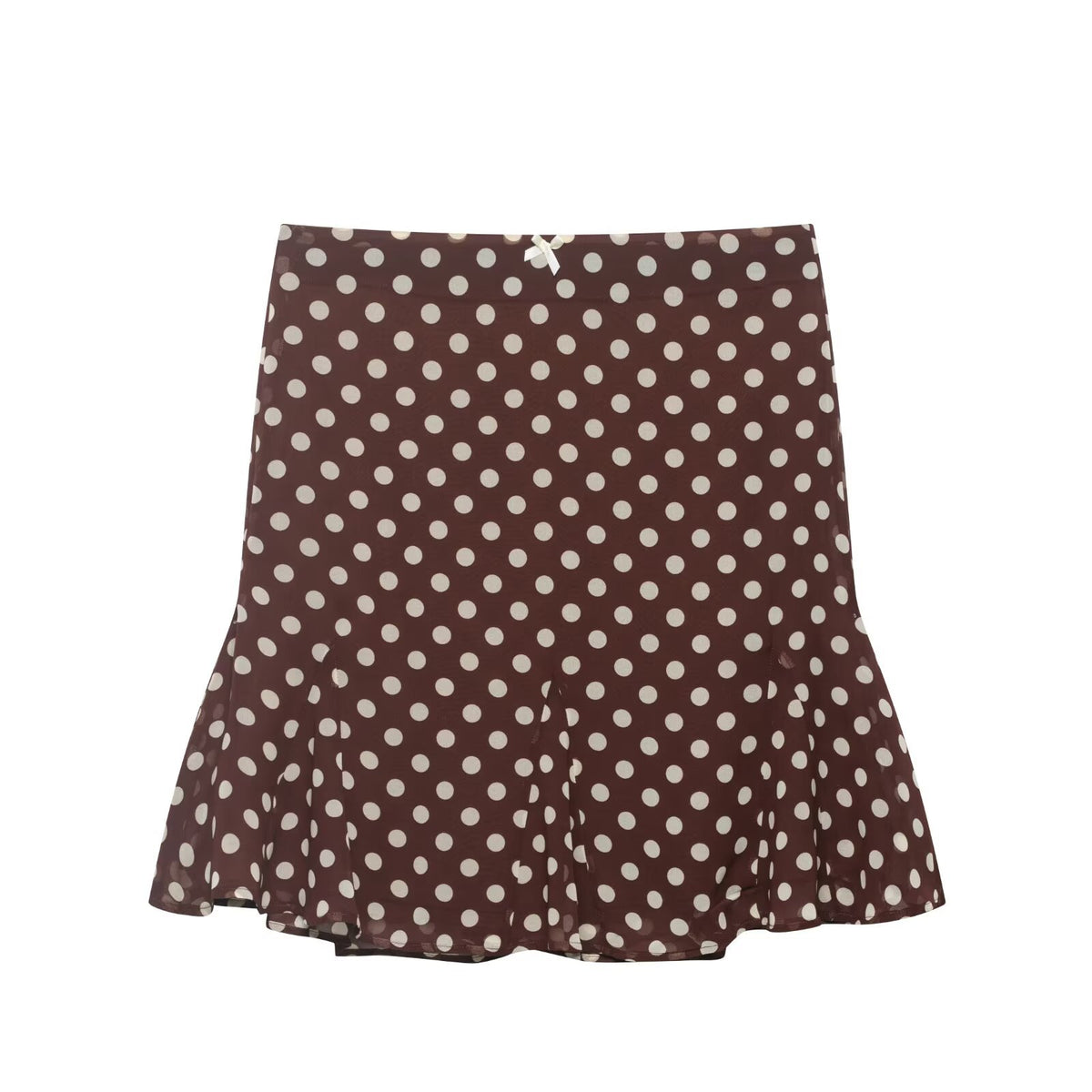 Lace bow fishtail polka dot skirt