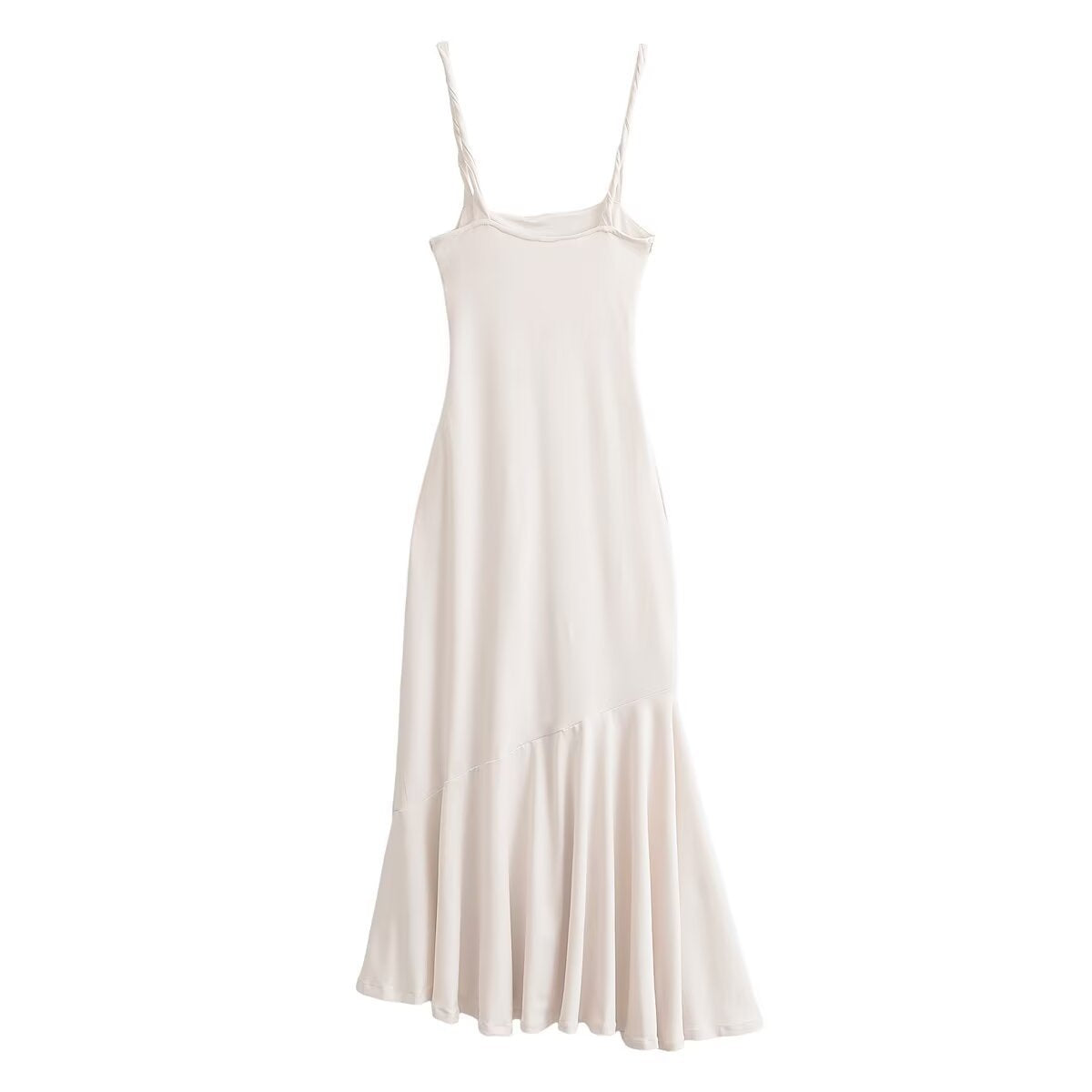 Asymmetric pleated camisole long dress
