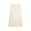 Commuting style fluffy scarf adorned with MIDI skirt