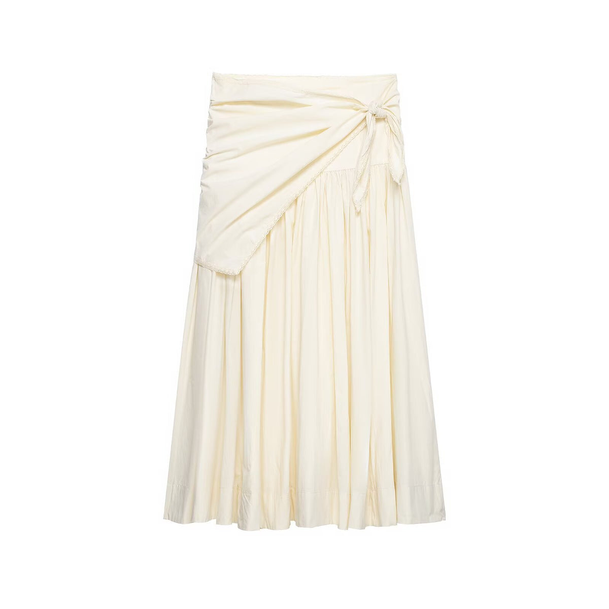 Commuting style fluffy scarf adorned with MIDI skirt