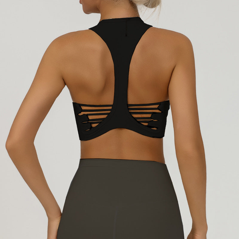 Backless Yoga Sports Bra, High-Elastic Quick-Dry Running Dance Fitness Bra Top for Women
