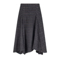 Wool Plaid Midi Skirt High Waist Drape Slimming A-Line Skirt College Style Women's Clothing
