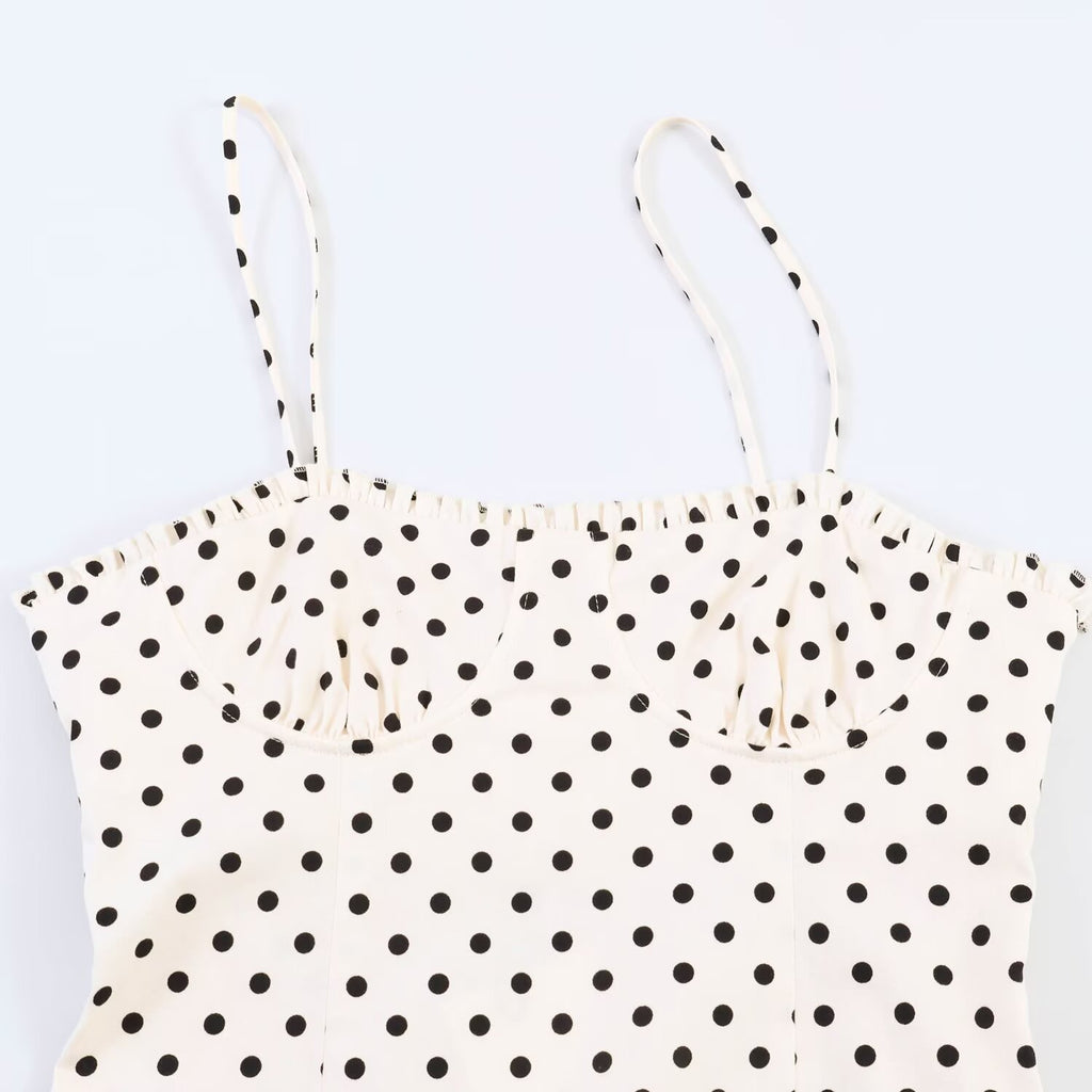 Hot girl corset style polka dot dress
