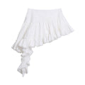 Heavy Lace Patchwork Irregular Mini Skirt Multi-layer Ruffle Sweet Spicy Versatile Midi Skirt