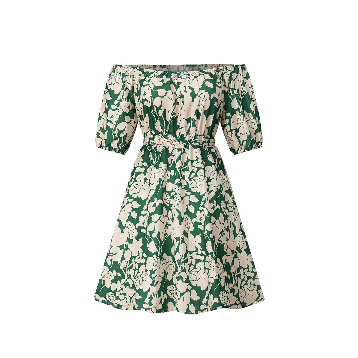 Short sleeved loose floral print dress for women
