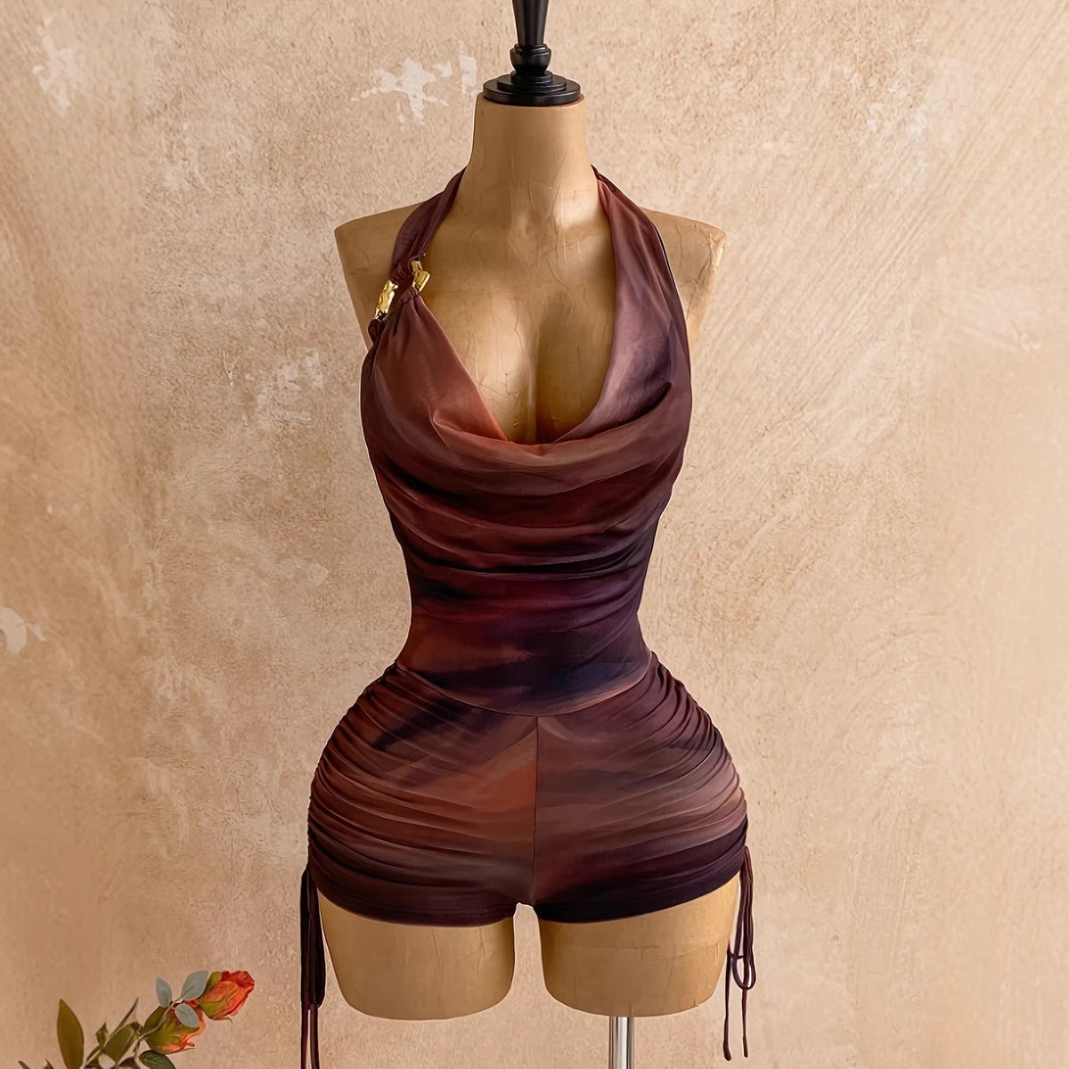 Color-blocked Tie-up Jumpsuit for Women