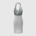 Metallic thread knitted halter dress