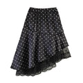 Spicy girl polka dot satin lace irregular skirt