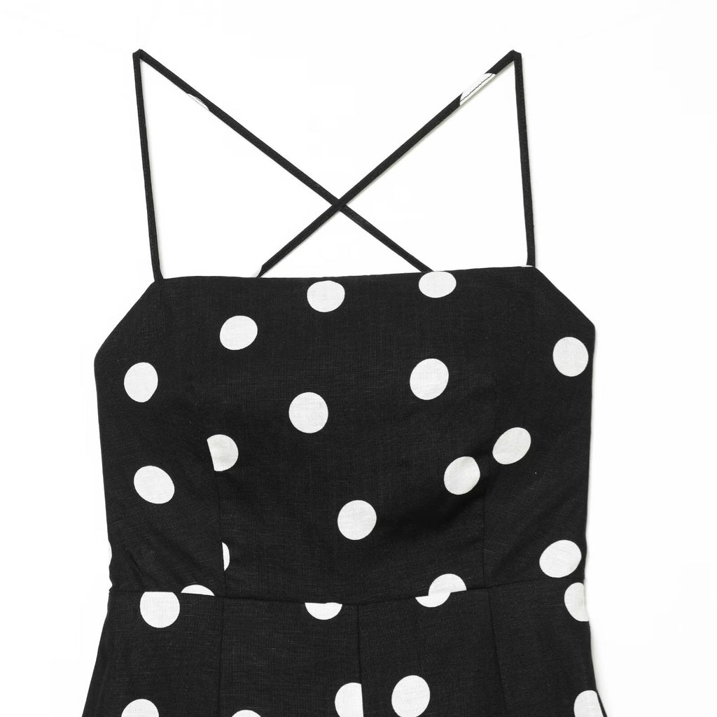 Classic polka dot neck dress for summer