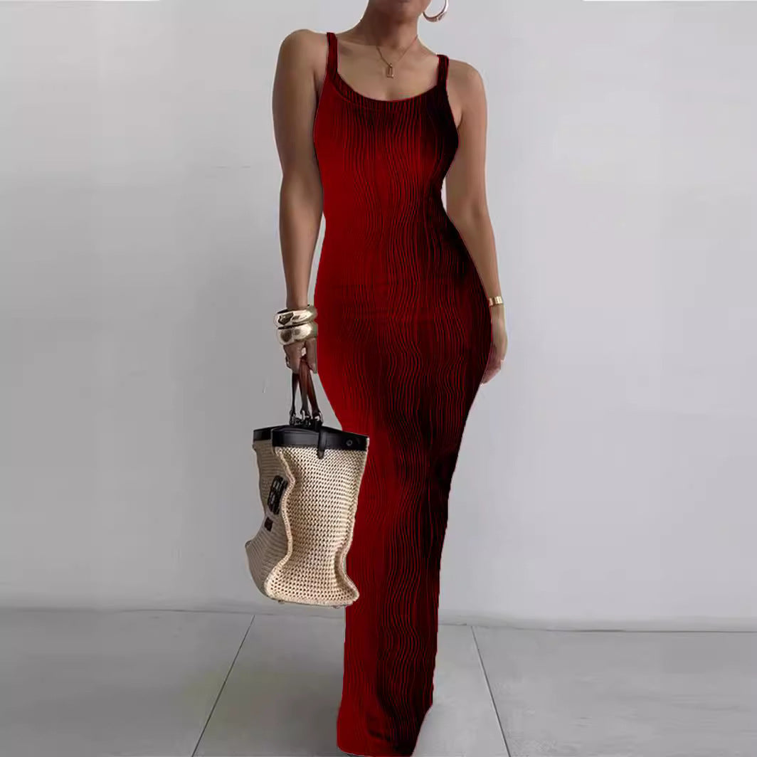 Summer Women's Fitted Sleeveless Elegant Long Dress Bodycon Dress