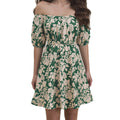 Short sleeved loose floral print dress for women