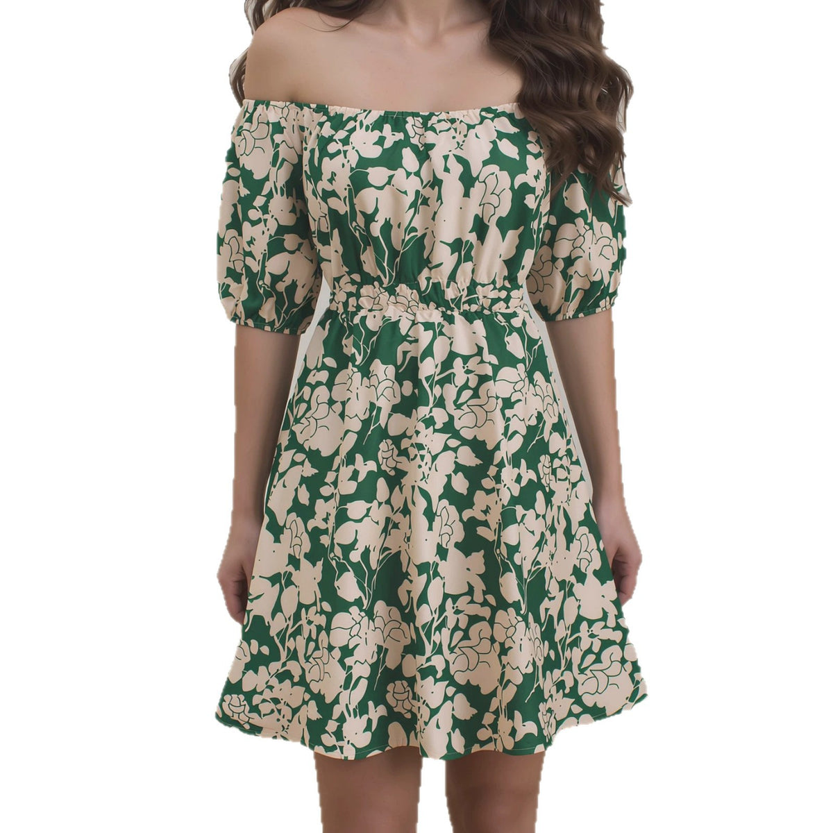 Short sleeved loose floral print dress for women