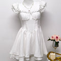 Square neck short sleeved dress