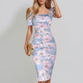 Spring New Women's Dress Elegant Casual Loose Floral Print Long Dress