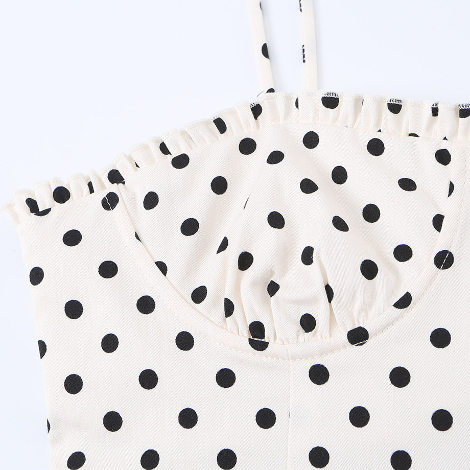 Tight corset style polka dot dress