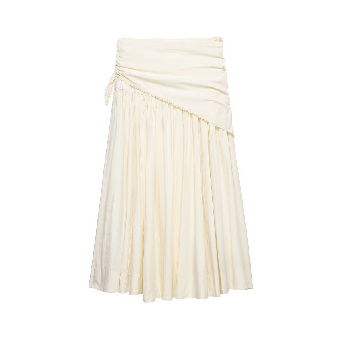 Commuting style fluffy scarf adorned with MIDI skirt