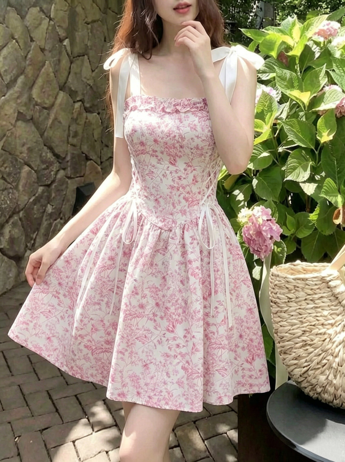 Floral tie dress