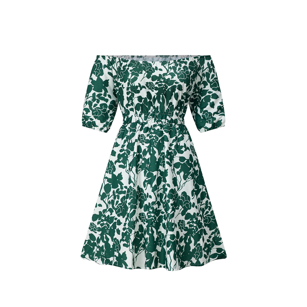 Short sleeved loose floral print dress for women