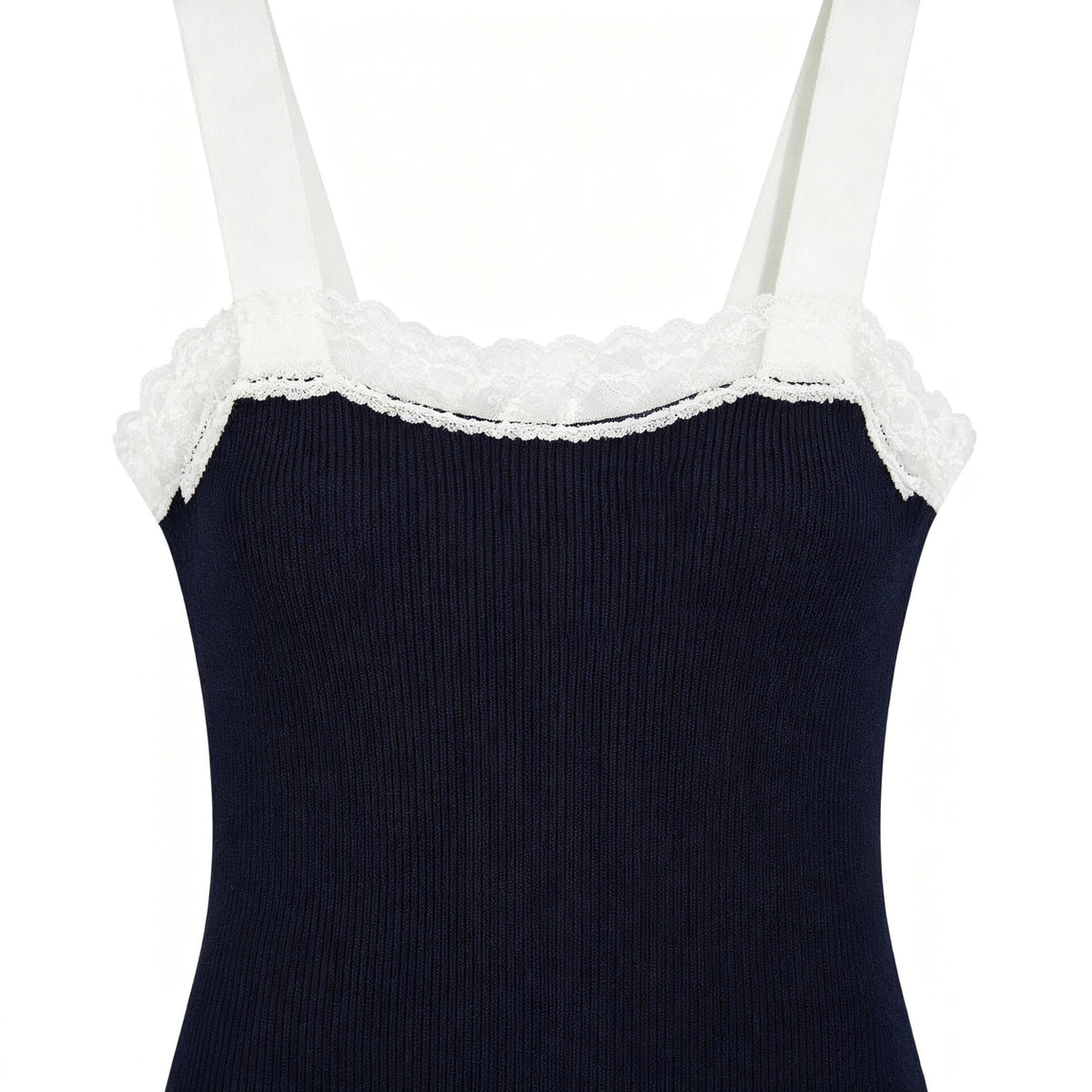 Sleeveless lace patchwork dress