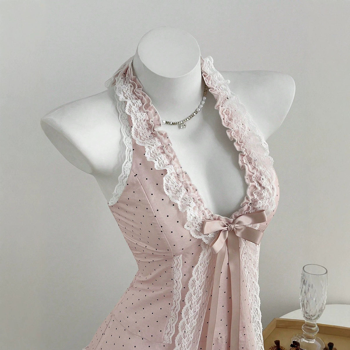 V-neck waist cinched women's dress