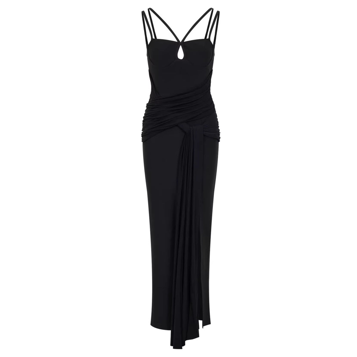 Sleeveless backless slit dress