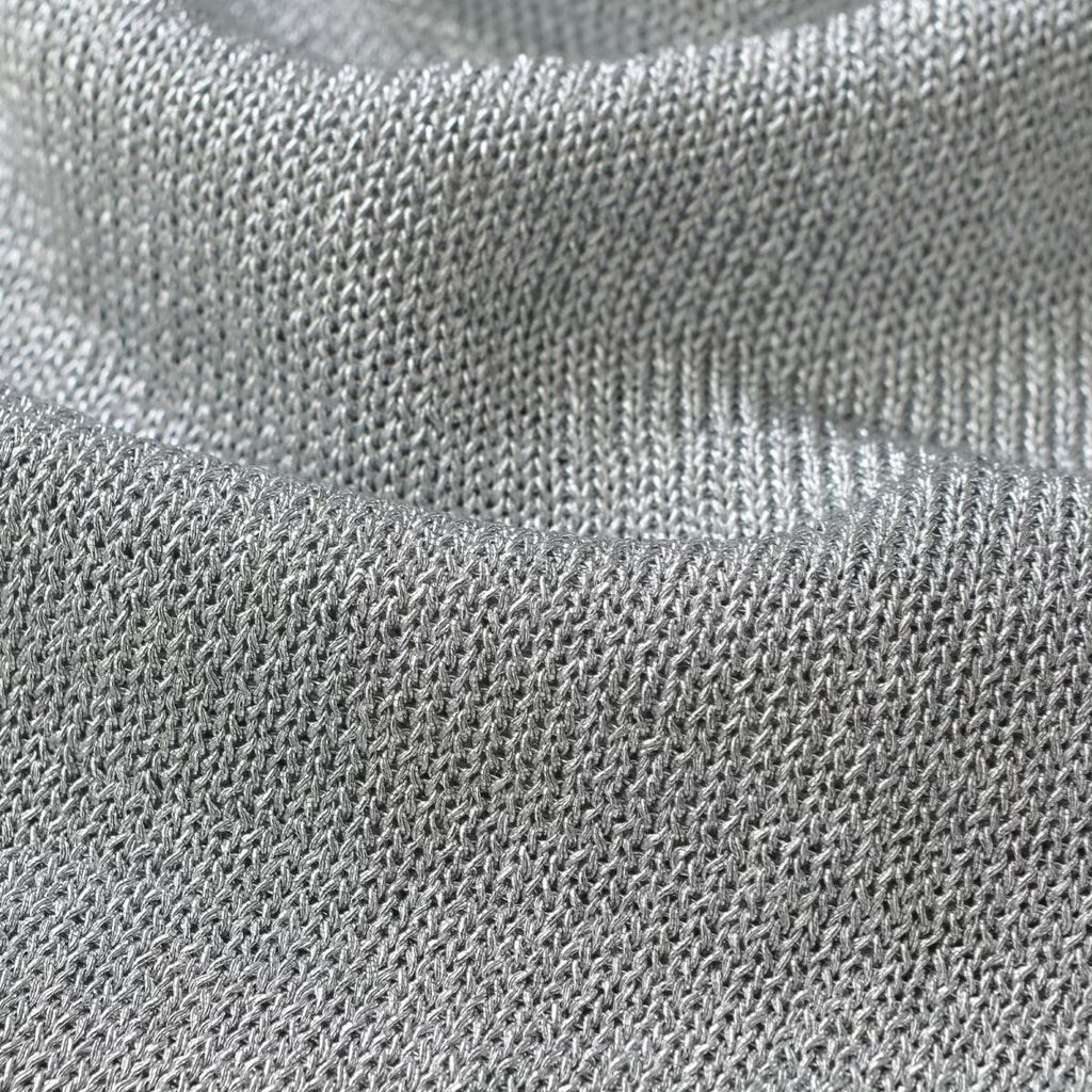 Metallic thread knitted halter dress
