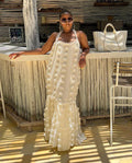 Fashion Sexy Little Dress Women's Floral Floor-Length Strapless Cake Dress