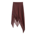 Spicy girl lace patchwork irregular mid length skirt