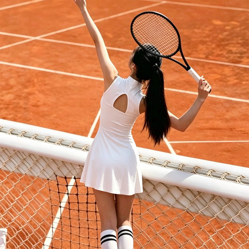 Bestselling Tennis Dress for Women Summer Beautiful Tennis Outfit Breathable Fitness Waist-Cinching Sport Tennis Dress with Built-in Bra