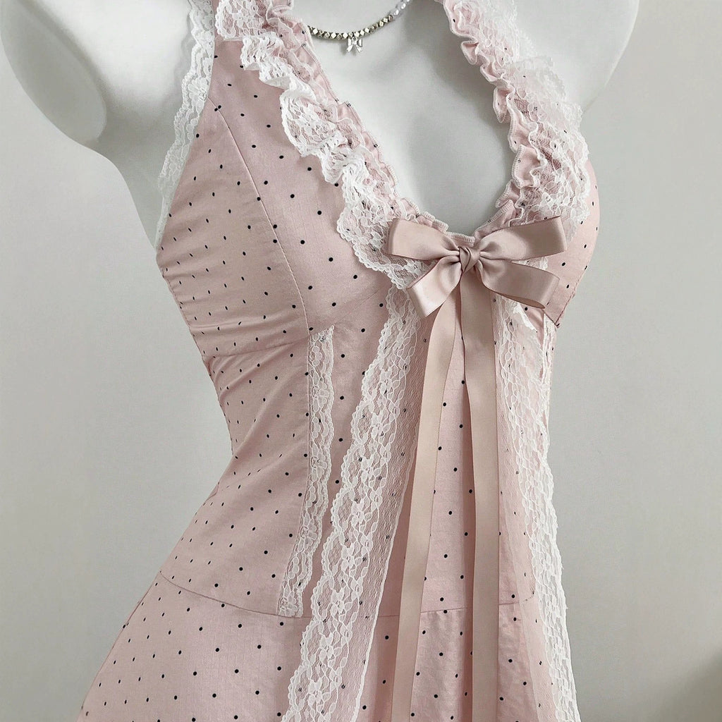 V-neck waist cinched women's dress
