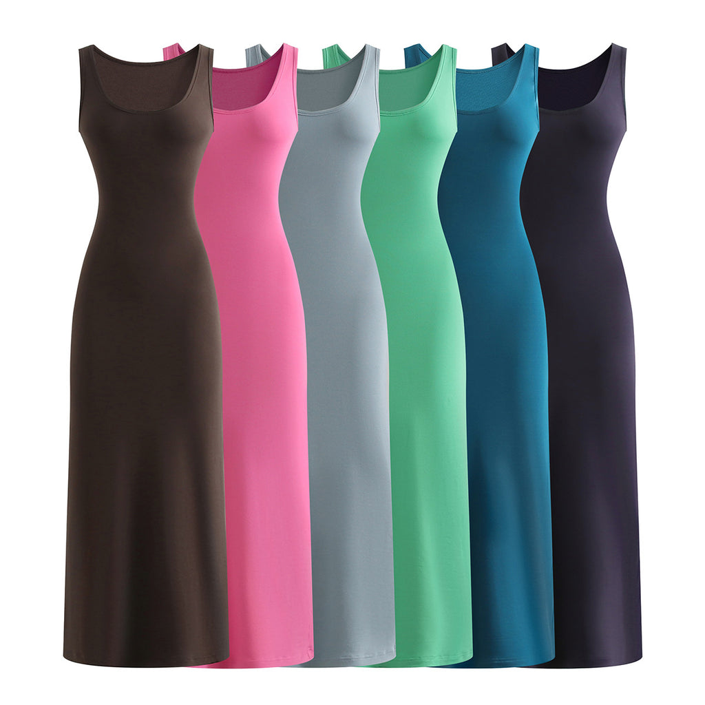 Dopamine Sexy Knitted Strap Dress for Women  Bodycon Long Dress Slim Fit Long Skirt