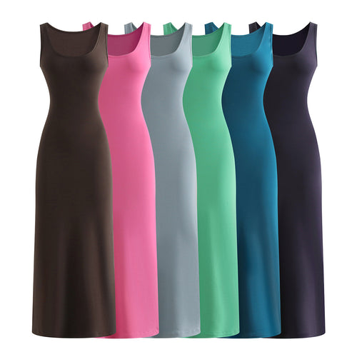 Dopamine Sexy Knitted Strap Dress for Women  Bodycon Long Dress Slim Fit Long Skirt
