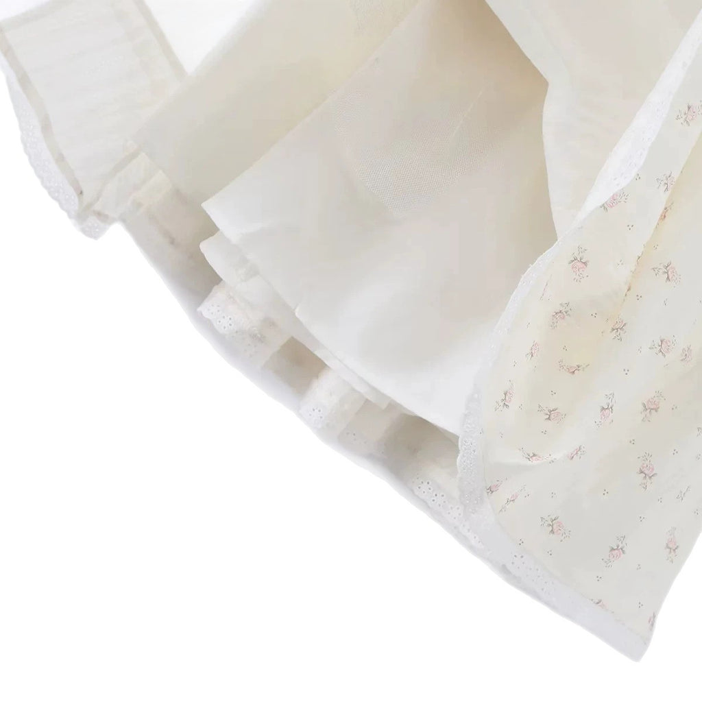 Charming Floral Print Dress for Women Cute Vacation Style Halter Neck Mini A-Line Pleated Skirt