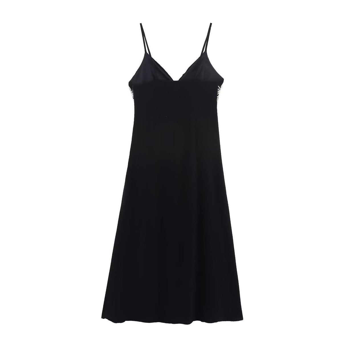 Embroidery V-Neck Sexy Backless Strap Long Dress for Women  Dress Elegant Design A-Line Dress