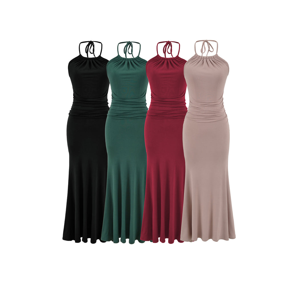 Beach Dress, Unique and Stylish, Elegant French Chic, Sexy Halter Strap Maxi Dress for Women