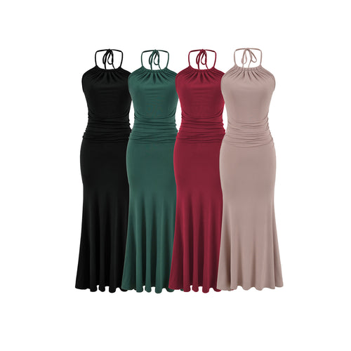 Beach Dress, Unique and Stylish, Elegant French Chic, Sexy Halter Strap Maxi Dress for Women