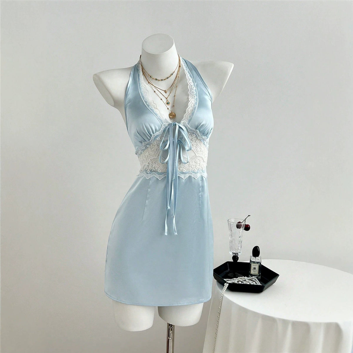 V-neck halter strap dress